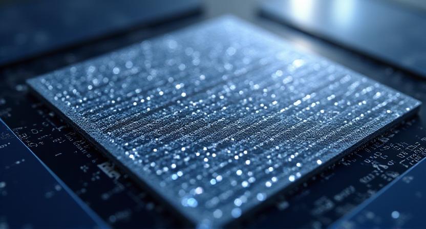 Close up of high precision photovoltaic cell texture