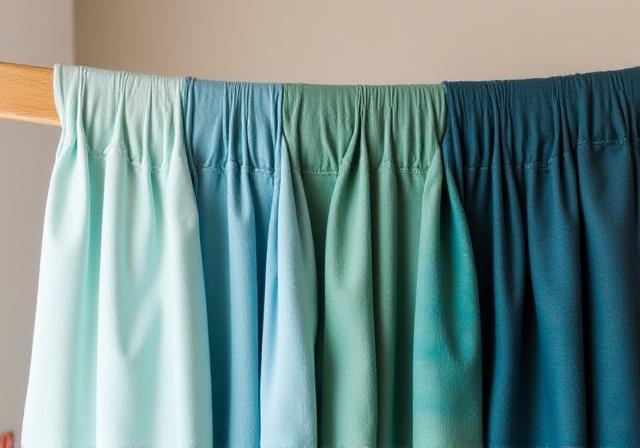 Dyed fabrics hanging to dry